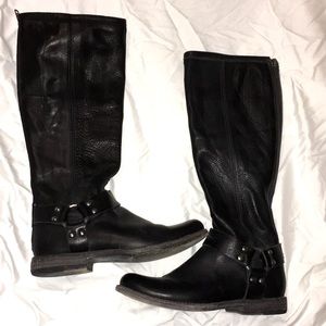 Frye Phillip Harness Tall Black 6 M boots!